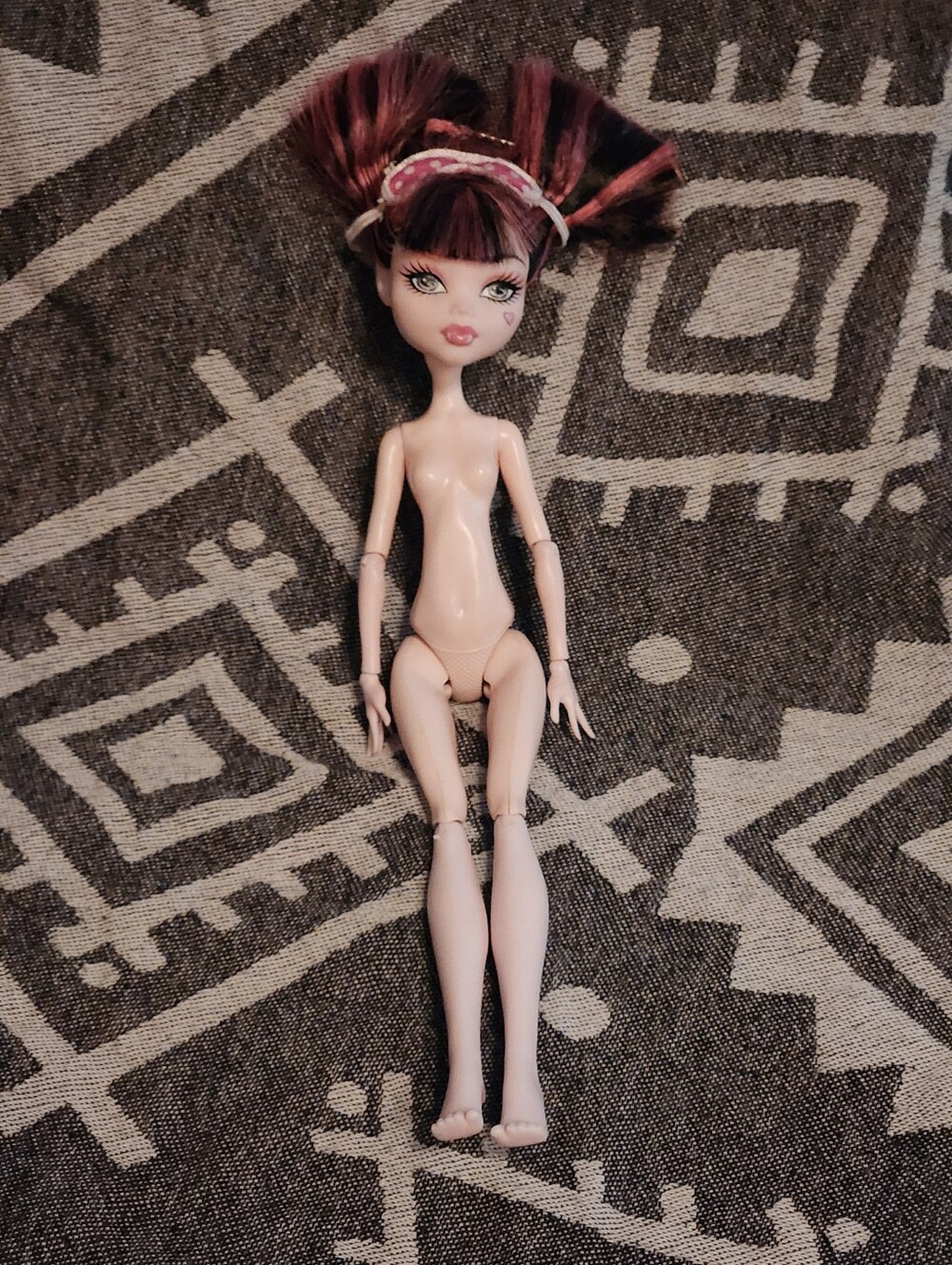 Monster High Draculaura Original 2011 Dead Tired Doll Nude w Sleep Mask